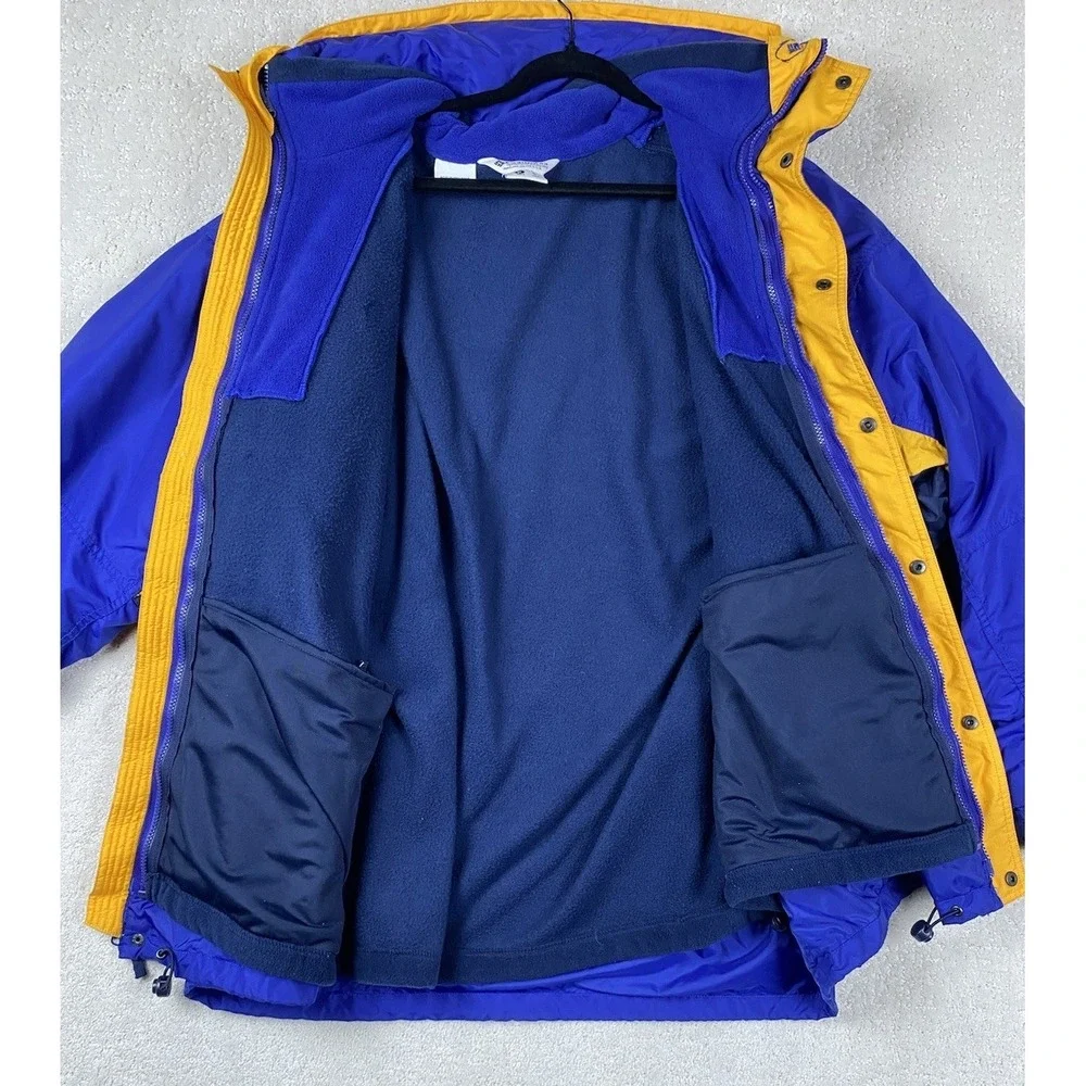 Vintage Columbia 3 in 1 Jacket Mens XL Blue Orange Fleece Interchange Hooded 90s